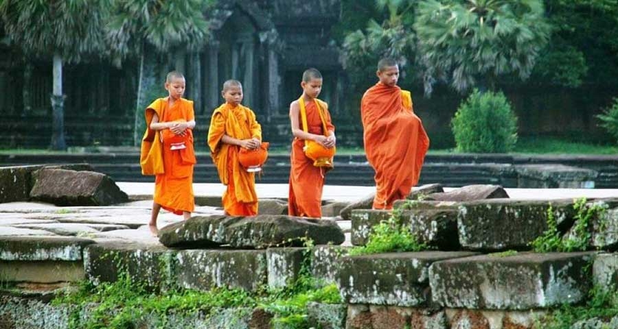 Monks at Angkor Wat