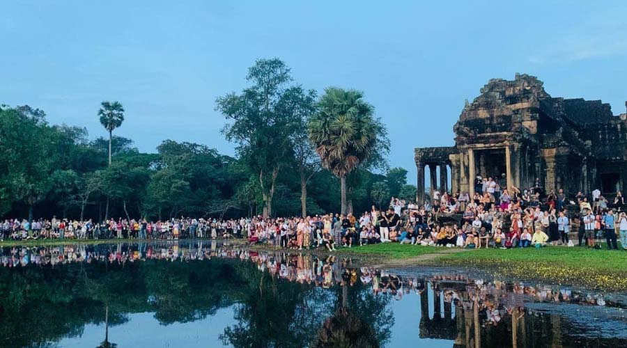 Waiting for Sunrise at Angkor Wat