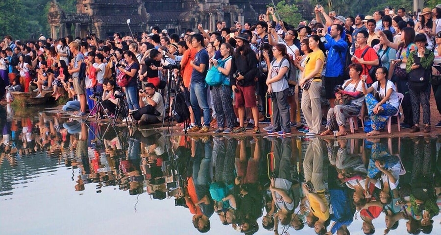 Travelers at Angkor Wat