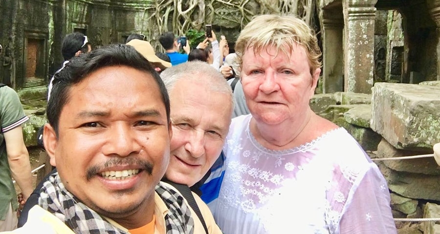 Mr. Chanra with travelers