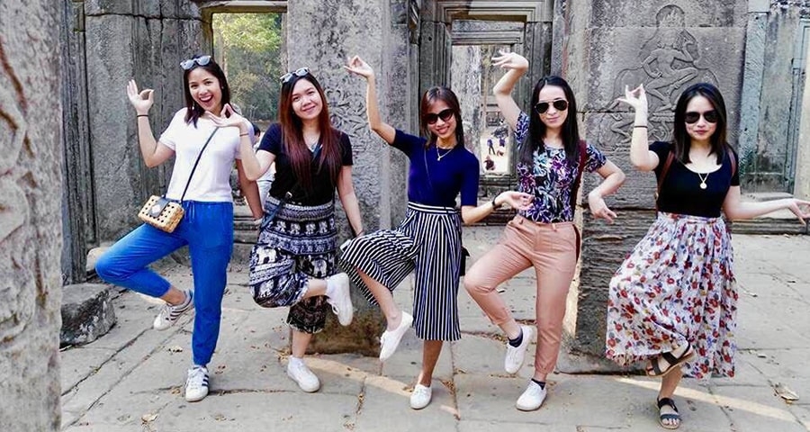 Travelers at Angkor Wat